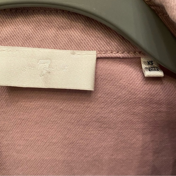 7 FOR ALL MANKIND Women Lilac Pleated Short Sleeve Denim Romper Size XS - Picture 7 of 9